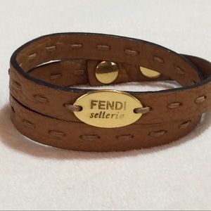 *SOLD* Fendi Tan Selleria Wrap Bracelet